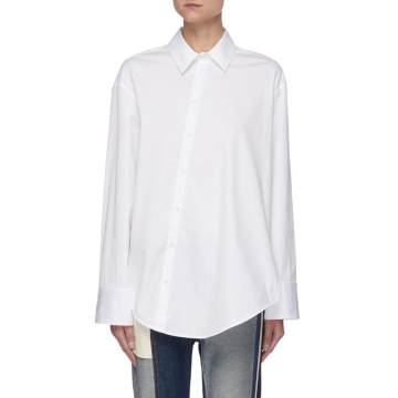 Diagonal Button Up Cotton Shirt
