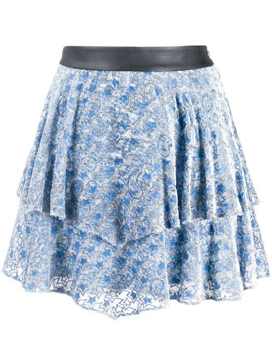 paisley print tiered skirt展示图