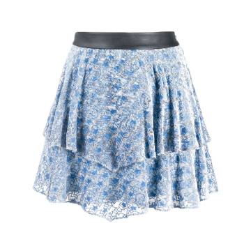 paisley print tiered skirt