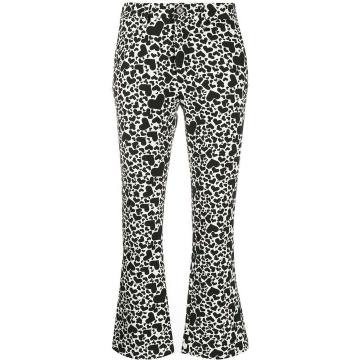 Heart print cropped trousers