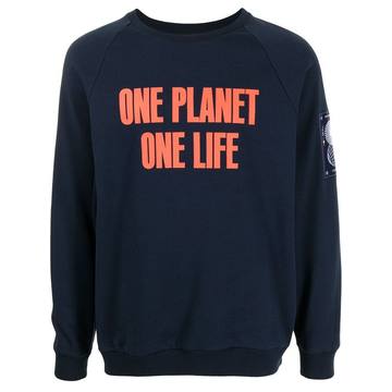 ONE PLANET ONE LIFE logo印花卫衣