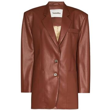 Evan faux-leather blazer