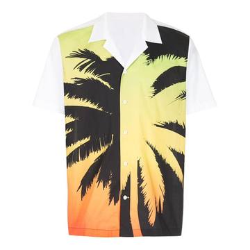 palm tree front print shirt