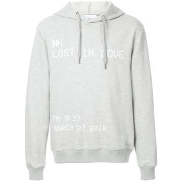 slogan hooded sweatshirt