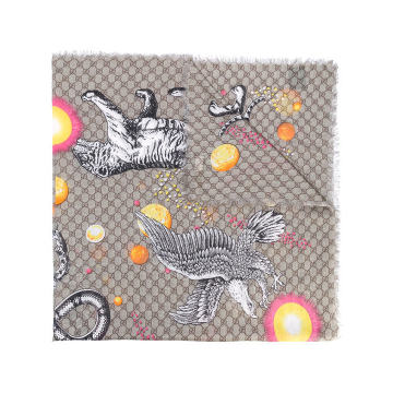 Space Animals印花围巾