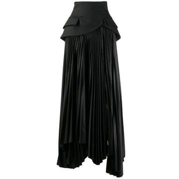 panelled pleated skirt