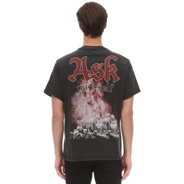 “ROCK”印图纯棉平纹针织T恤