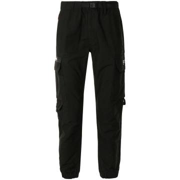belted cargo cotton trousers