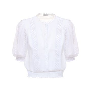 “ESTELA”刺绣棉质薄纱衬衫
