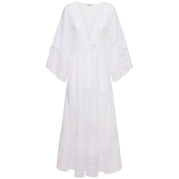 “CLAIRE”棉质薄纱边罩衫式连衣裙