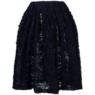 ruffled-detail tulle skirt
