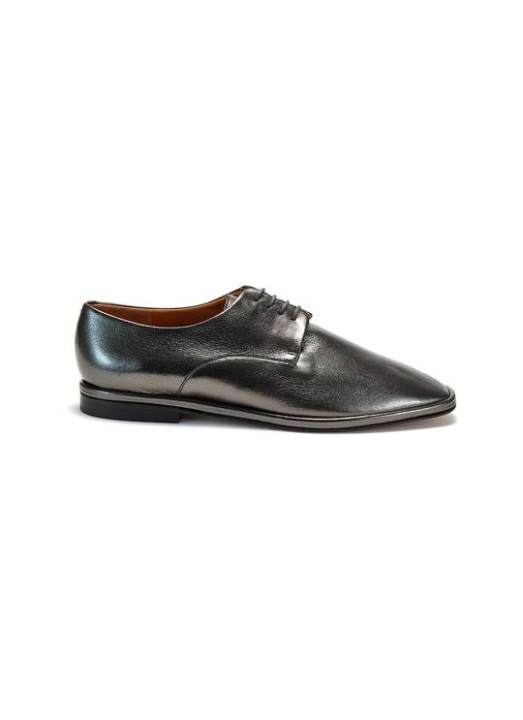'Odysse' metallic leather derby shoes展示图