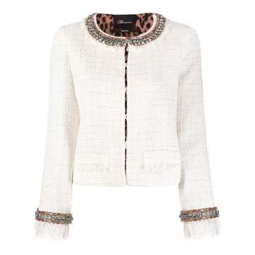 gem-embellished tweed jacket