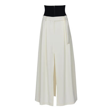 Slit Crepe Maxi Skirt