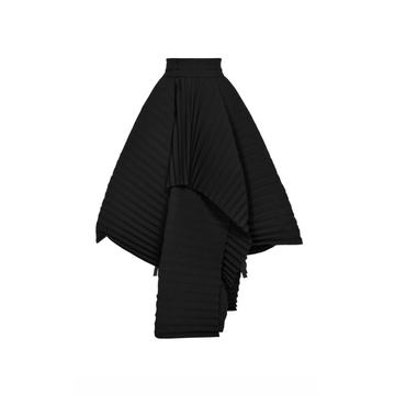 Pleated Crepe Midi Skirt