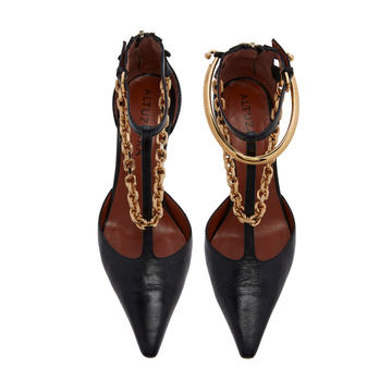 Chandi Leather T-Strap Pumps