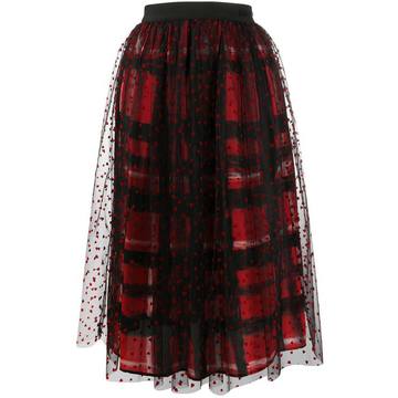 plaid embroidered heart skirt