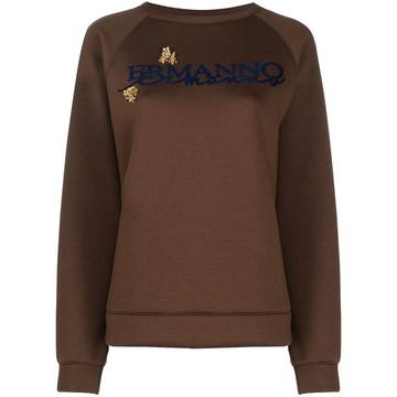 embroidered logo sweatshirt