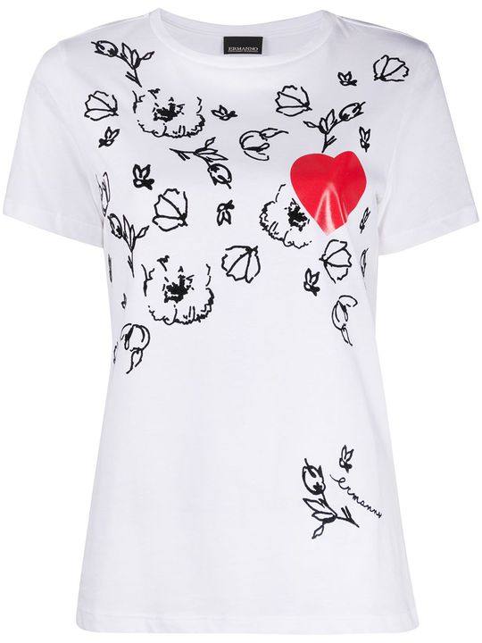 heart patch slim-fit T-shirt展示图