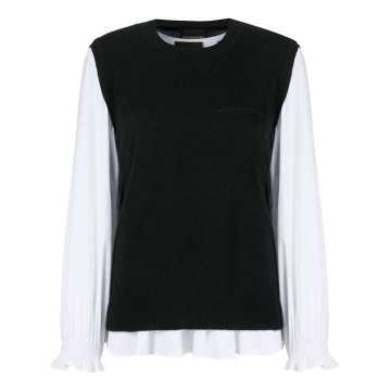 knit-vest blouse