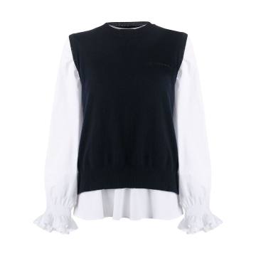 knit-vest blouse