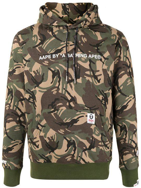 camouflage-print rib-trimmed hoodie展示图