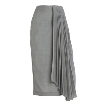 Pleated Wool Skirt