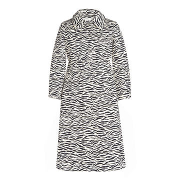 Quilted Zebra-Print Cotton Coat