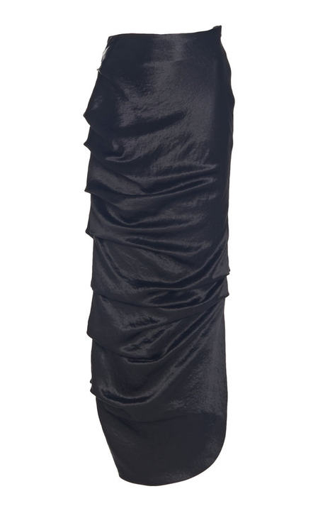 Draped Satin Maxi Skirt展示图