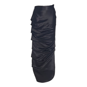 Draped Satin Maxi Skirt