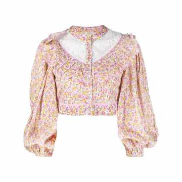 floral cropped blouse