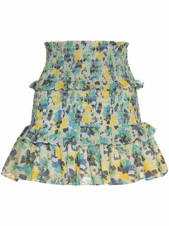 Sicily floral-print miniskirt展示图