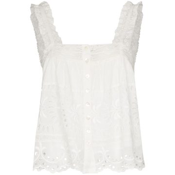 broderie anglaise sleeveless blouse