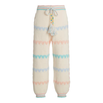 Chabela Cotton-Blend Heart-Knit Pants