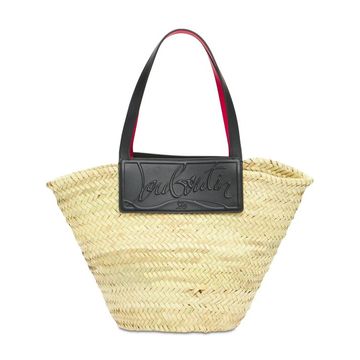 LOUBISHORE WOVEN STRAW & LEATHER TOTE