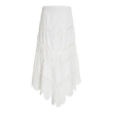 Garcelle Scalloped Cotton-Broderie Skirt