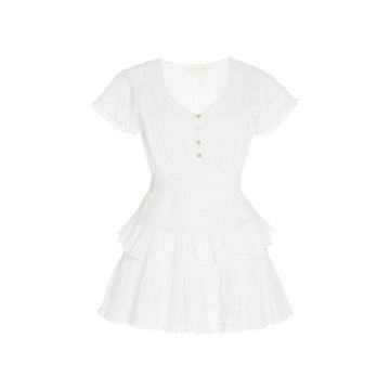 Jeromie Smocked Cotton Mini Dress