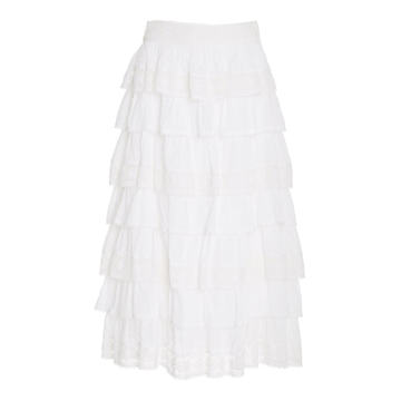 Borneo Ruffled Cotton Skirt