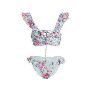 Frost Ruffled Foral Bikini