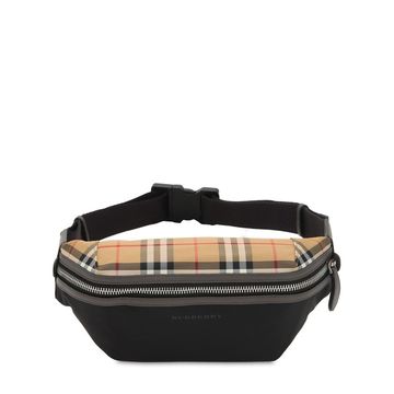 CHECKED NYLON BELT BAG