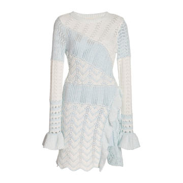 Kaelyn Patchwork-Knit Mini Dress