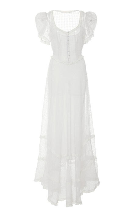 Odessa Eyelet Silk Maxi Dress展示图