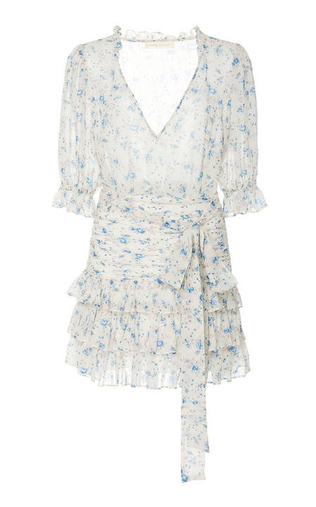 Hannah Silk Ruffled Mini Dress展示图