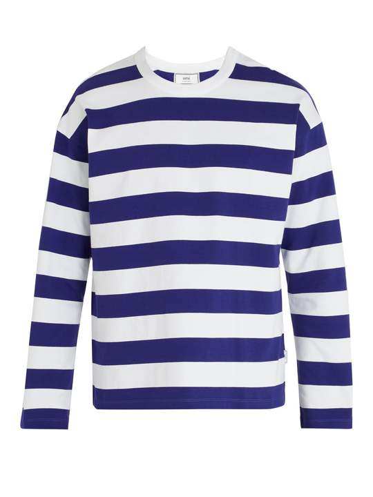 Striped crew-neck cotton sweatshirt展示图