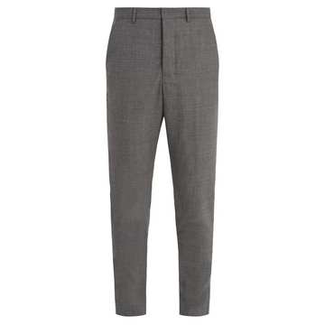 Slim-leg wool trousers