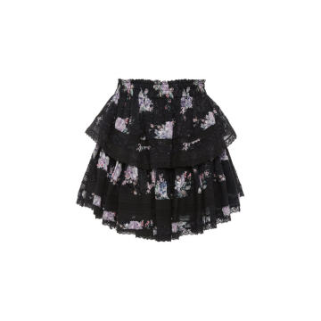 Ruffle Silk Mini Skirt