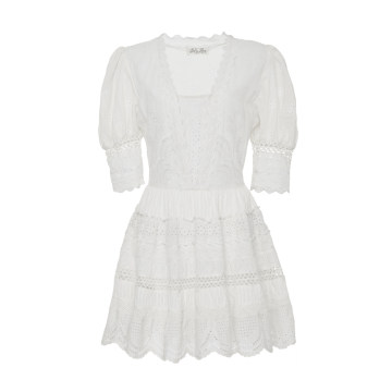 Kristen Lace Embroidered Mini Eyelet Dress