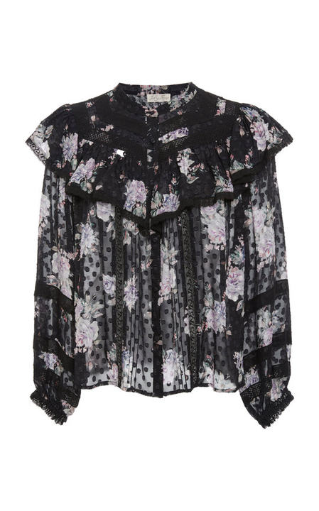 Erica Floral-Print Silk Top展示图