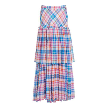 Andrea Plaid Maxi Skirt