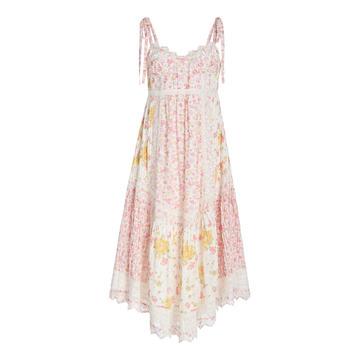 Antonella Patchwork Floral Cotton Midi Dress